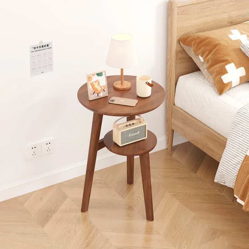 Solid Wood Bedside Cabinet with Storage