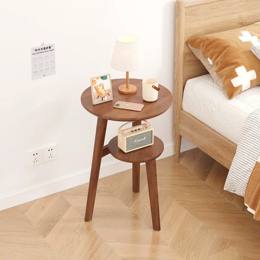 Solid Wood Bedside Cabinet with Storage