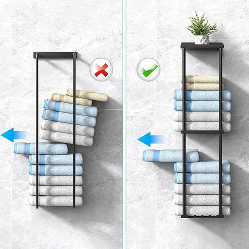 Wall Mounted Towel & Organiser Rack
