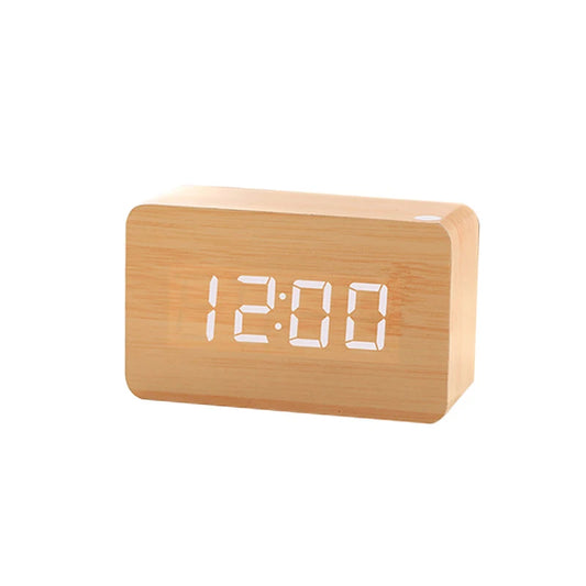 LED Wooden Digital Alarm Clock