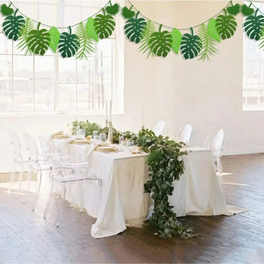 Tropical Turtle Leaf Banner Luau Party Garland