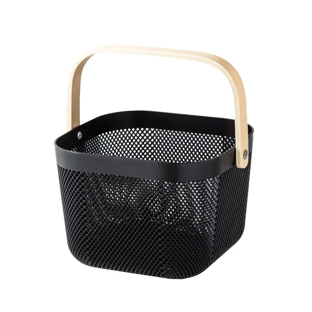 Large Capacity Plastic Storage Basket with Handle
