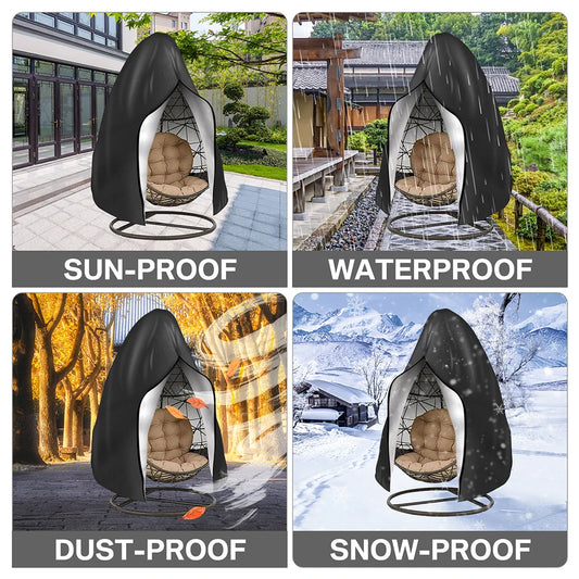 Waterproof Hanging Egg Chair Cover with Zipper