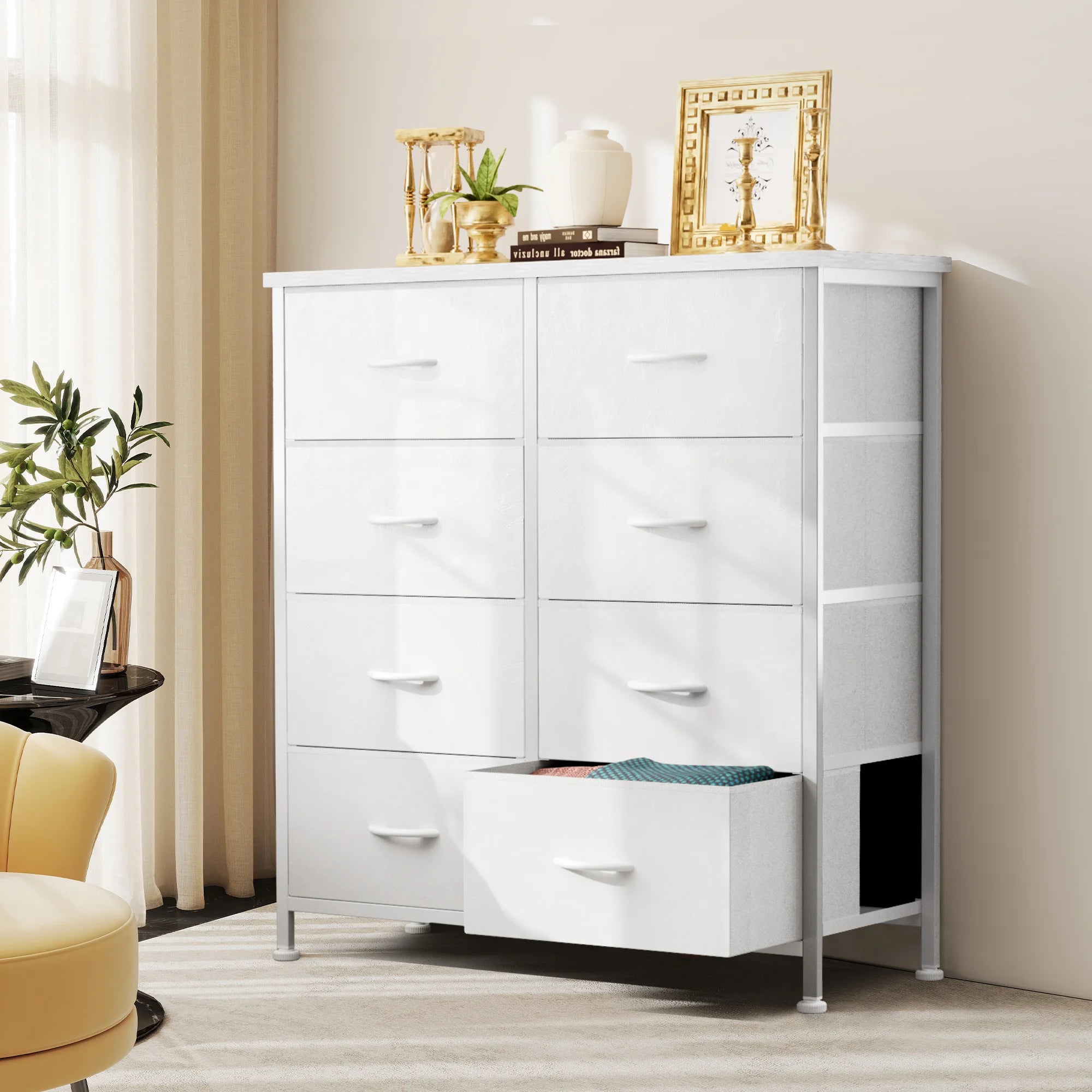 8-Drawer Fabric Dresser Storage Cabinet