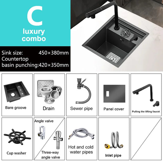 Stainless Steel Kitchen Sink with Faucet