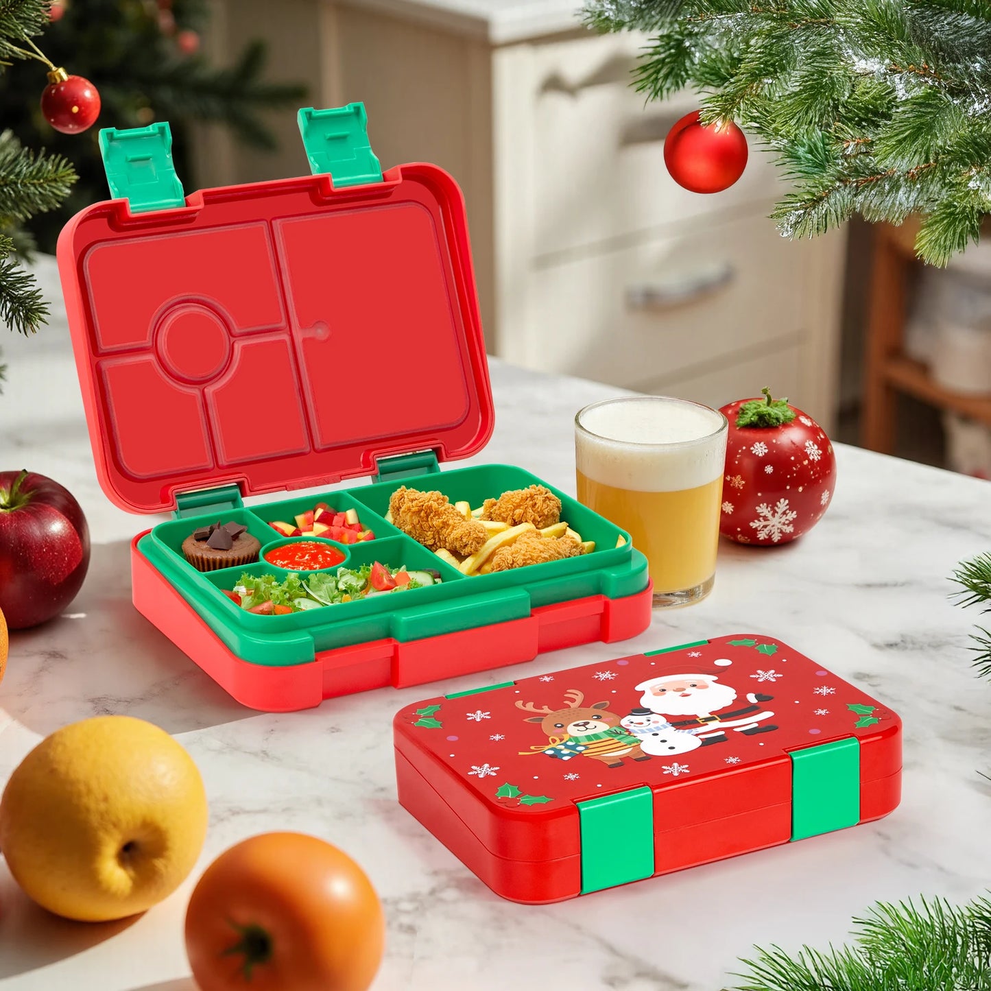 Kids Bento Lunch Box – Microwave Safe Leak-Proof Food Container for School, Travel & Snacks