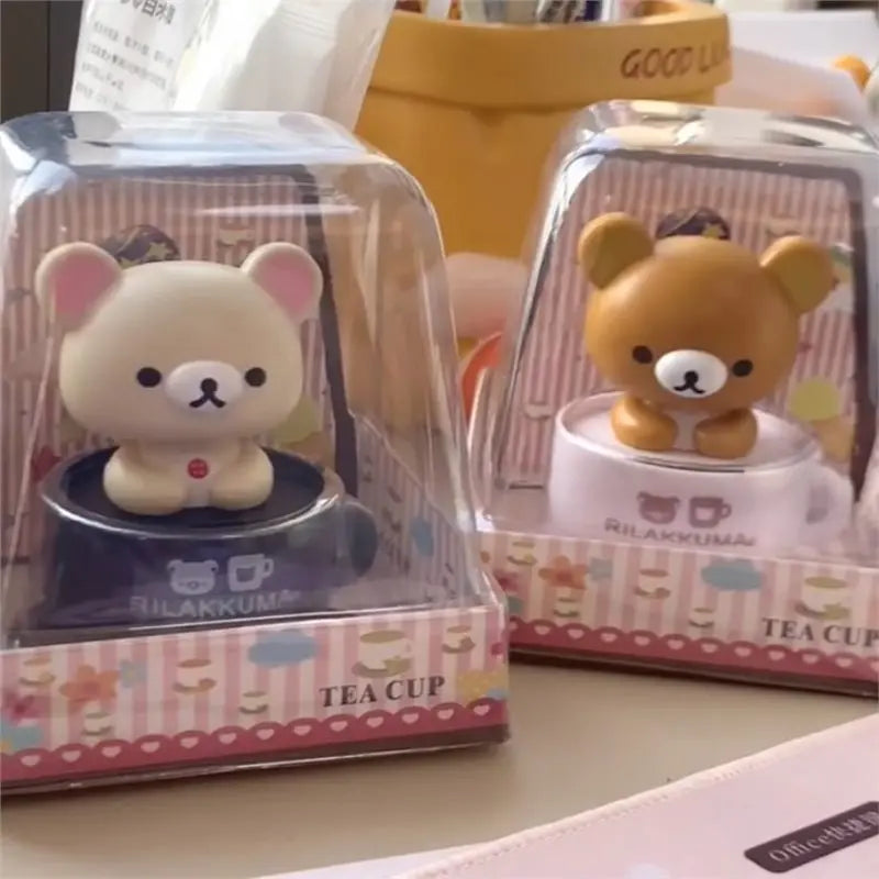 Solar Nodding Bear Figure