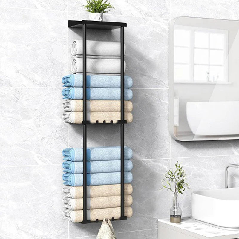 Wall Mounted Towel & Organiser Rack