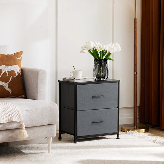 Set of 2 Fabric Drawer Nightstands