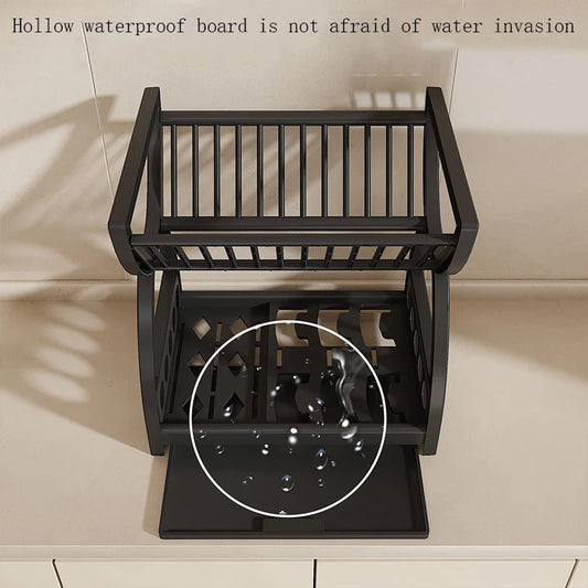 Double-Layer Kitchen Dish & Utensil Storage Rack