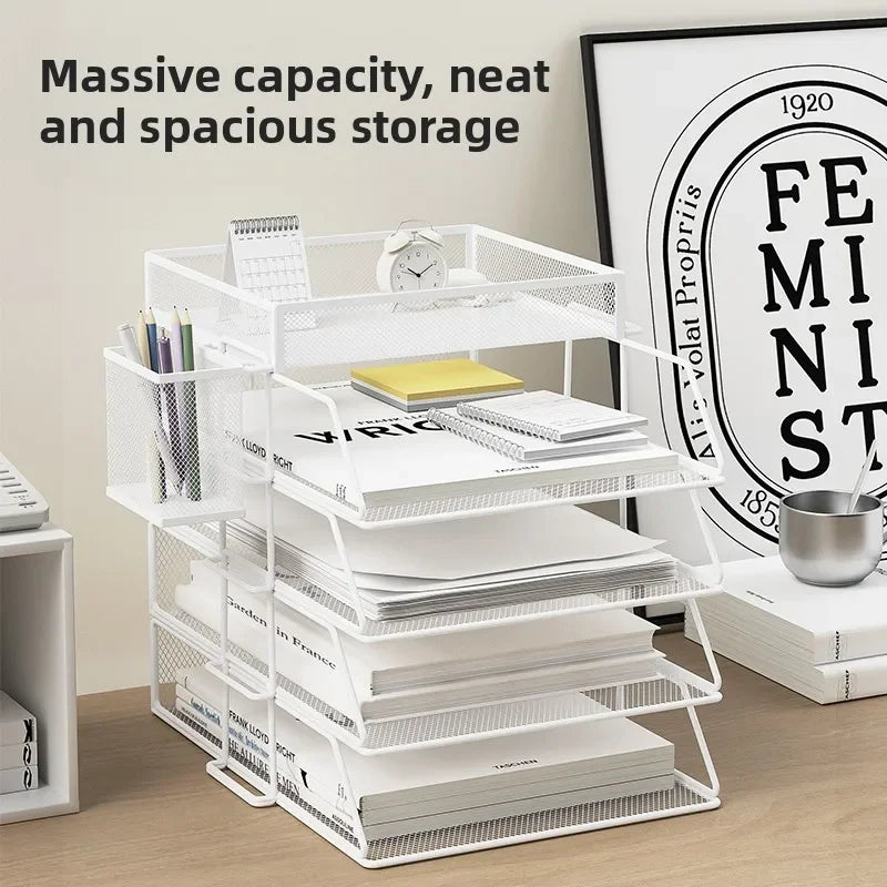 Office File Box Desktop A4 Document Organizer