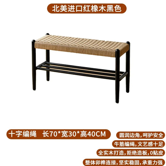 Solid Wood Shoe Bench