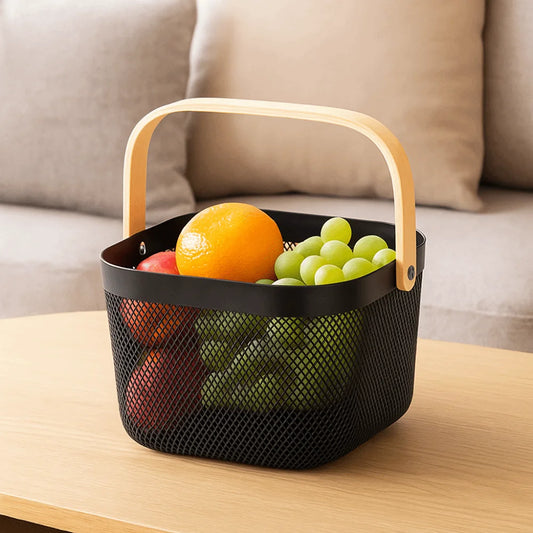 Large Capacity Plastic Storage Basket with Handle