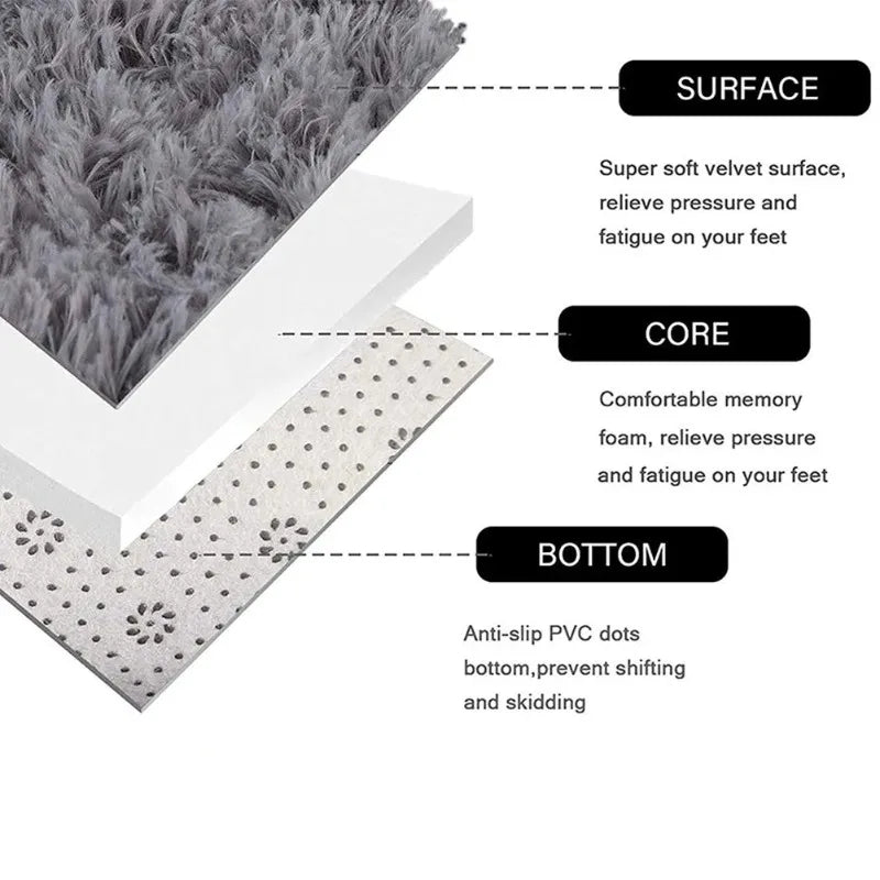Super Soft Round Shaggy Non-Slip Rug