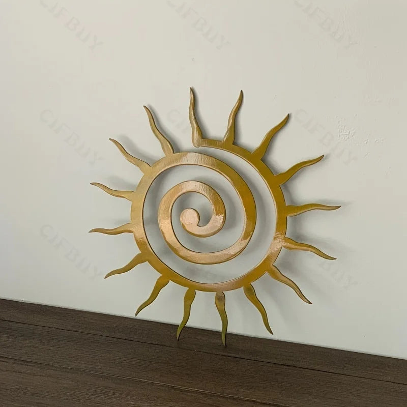 Antique Coiled Star Metal Wall Sculpture