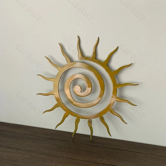 Antique Coiled Star Metal Wall Sculpture