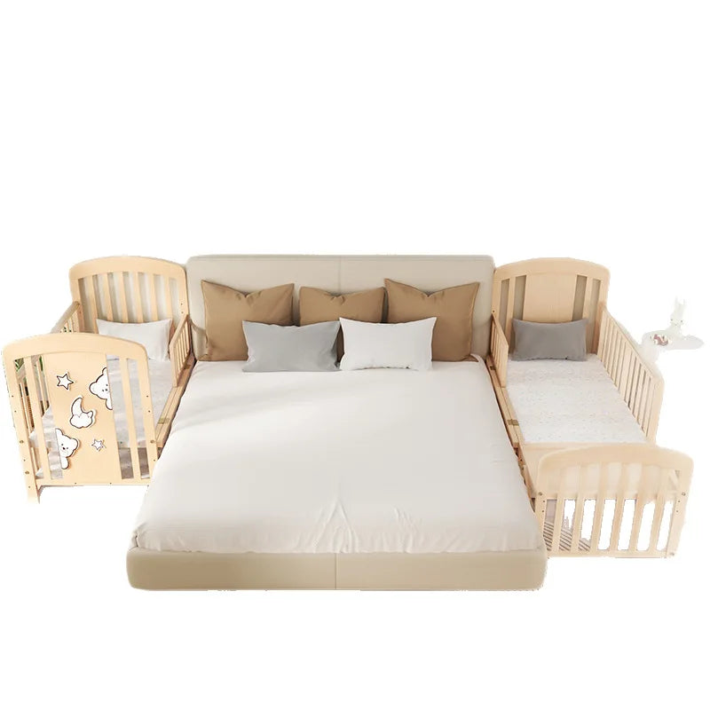Solid Wood Baby Crib with Rocking Function