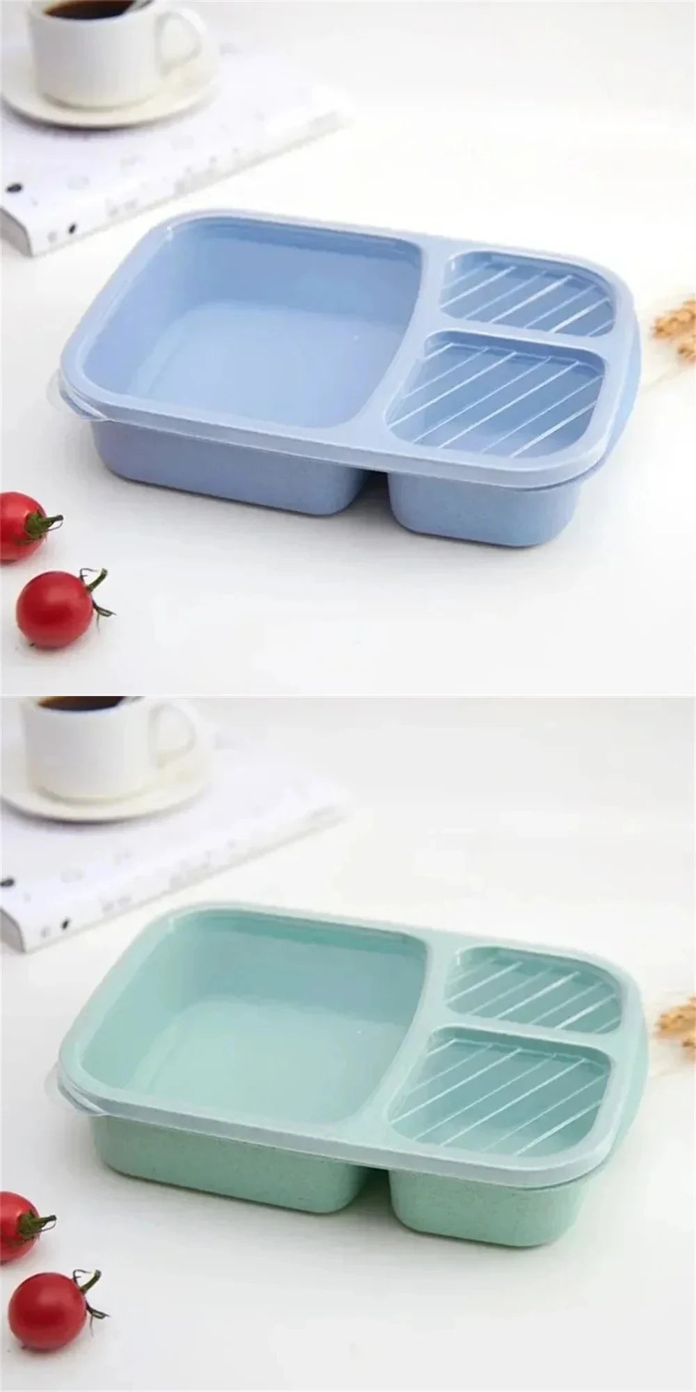 3 Compartment Food Storage Container for Meal Prep & School Lunches
