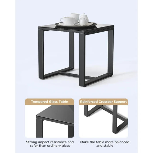 3-Piece Outdoor Rocking Bistro Set with Coffee Table