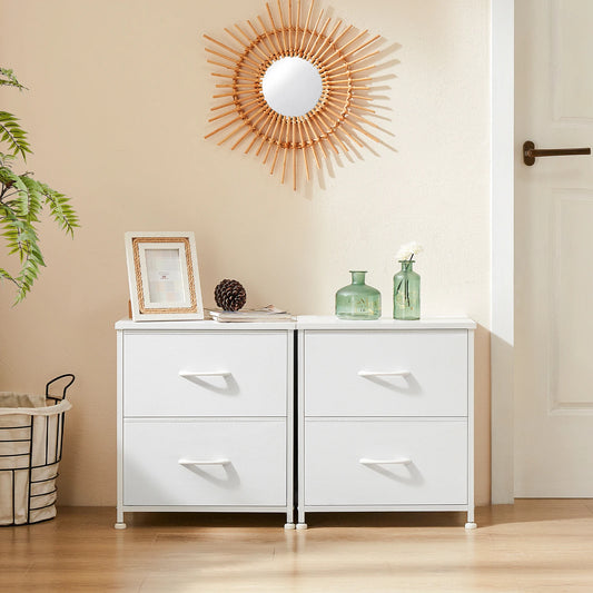 Set of 2 Fabric Drawer Nightstands