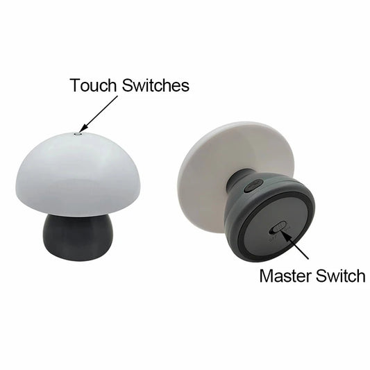 Rechargeable Mushroom LED Touch Night Light