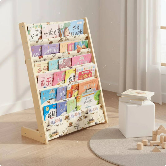 Solid Wood Kids Picture Book Rack