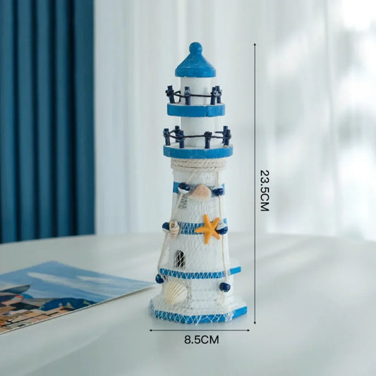 Mediterranean Wooden Lighthouse Decor