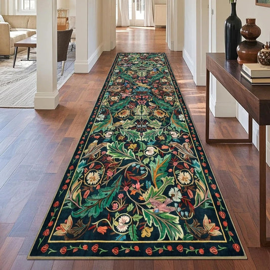 Floral Bird Runner Rug