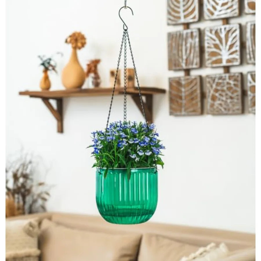 2-Pack Self-Watering Hanging Planters with Hooks