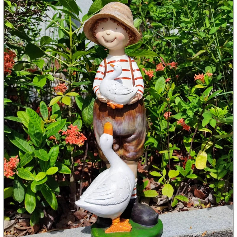 Rustic Resin Garden Statue