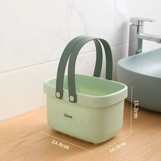 Large Capacity Plastic Storage Basket with Handle