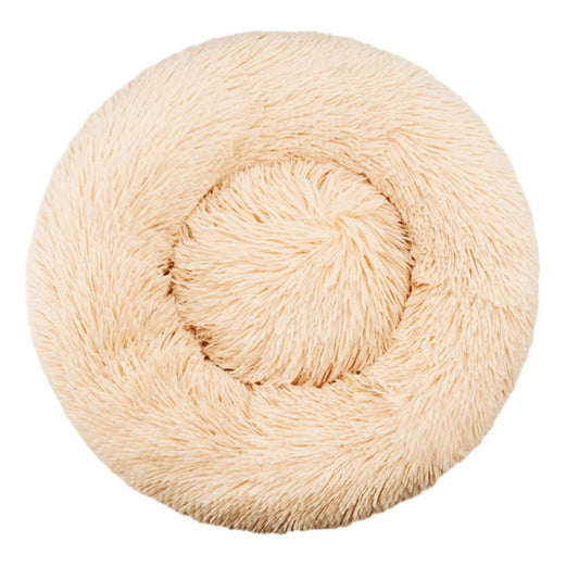 Round Plush Pet Bed for Dogs & Cats