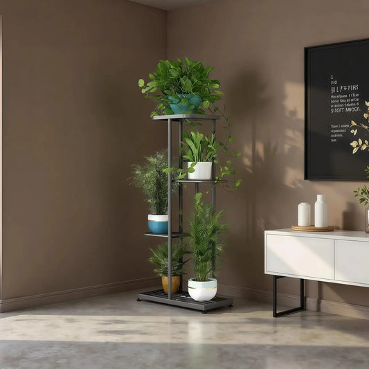 4-Tier Indoor & Outdoor Metal Plant Stand