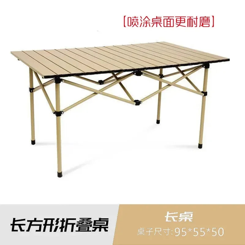 Adjustable Folding Camping Table with Storage Pocket