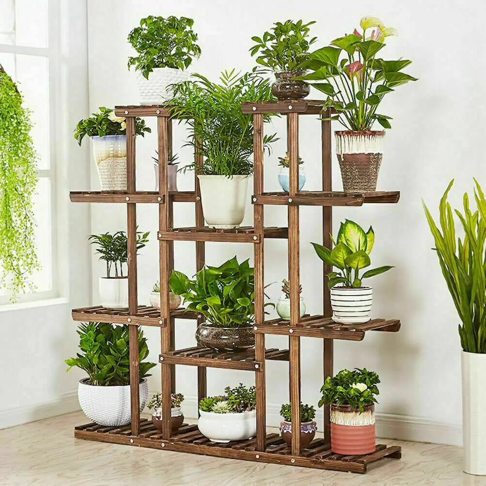 Multi-Tier Wooden Plant Stand