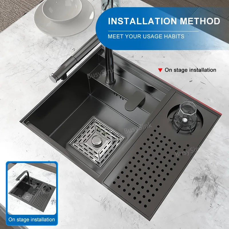Stainless Steel Kitchen Sink with Faucet