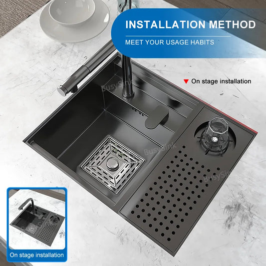 Stainless Steel Kitchen Sink with Faucet
