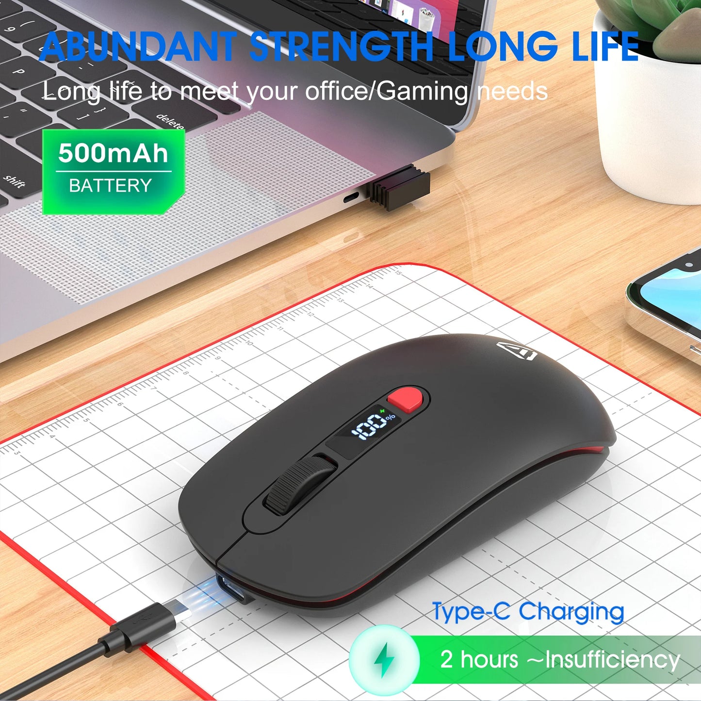Rechargeable Dual Mode 2.4G Silent Mouse