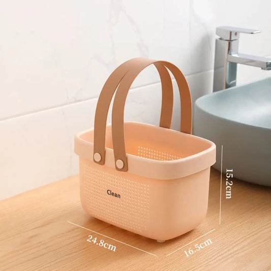 Large Capacity Plastic Storage Basket with Handle