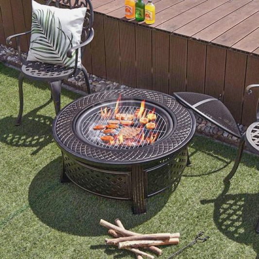 32-Inch Wood Burning Fire Pit with BBQ Grill