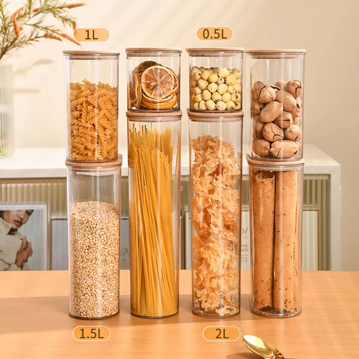 Clear Pantry Organizer Jars