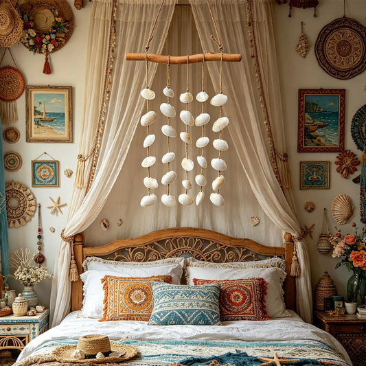 Boho Seashell Wall Hanging – Beach Home Décor