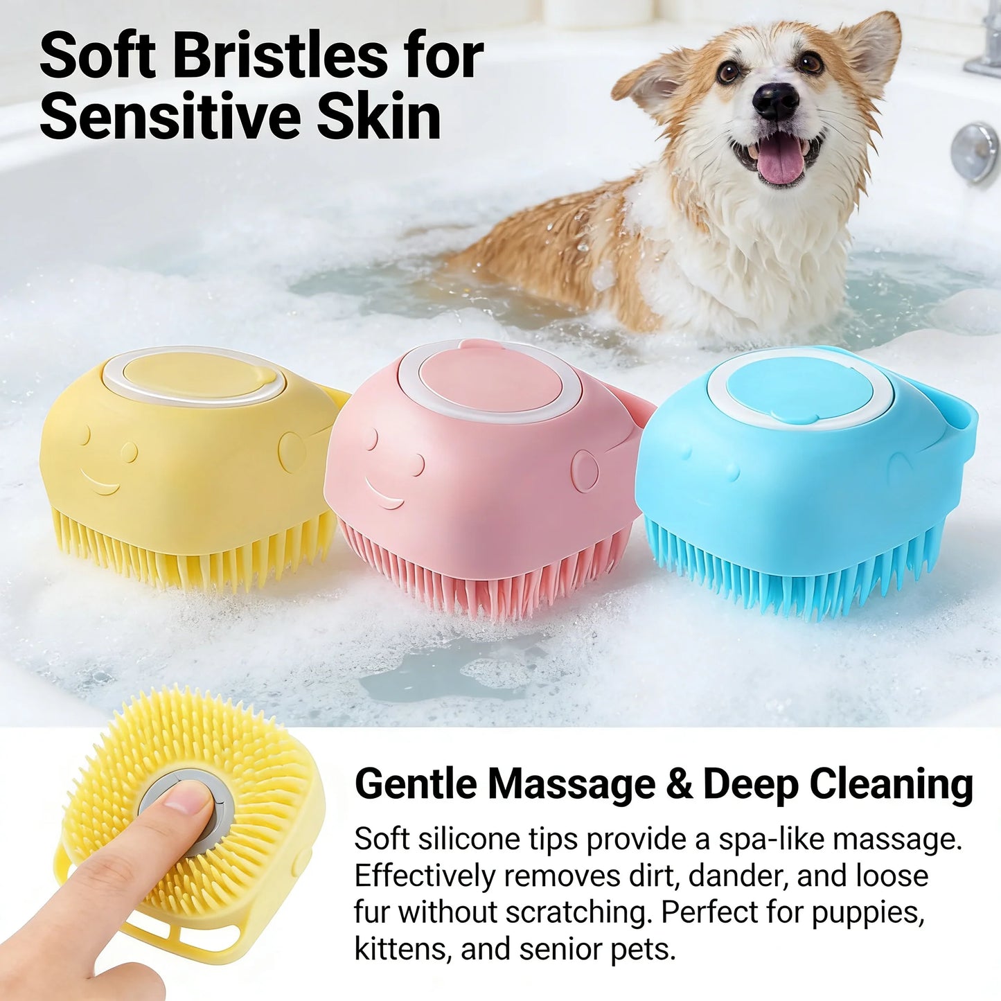 2-in-1 Pet Bath Massage Brush