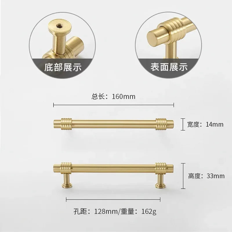 French Solid Brass Cabinet Handles