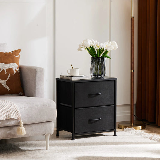 Set of 2 Fabric Drawer Nightstands