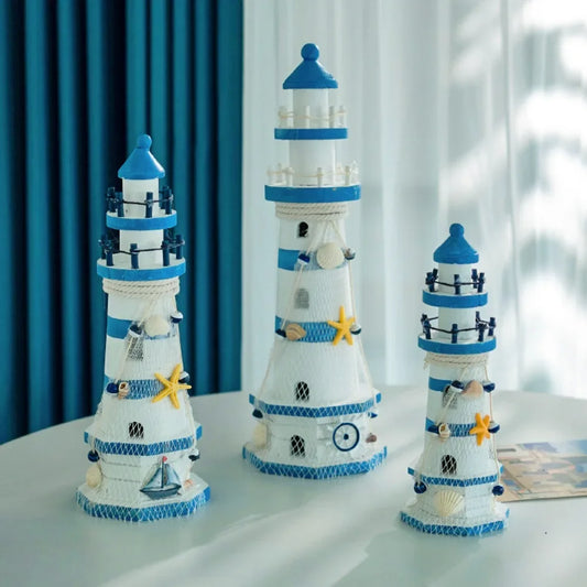 Mediterranean Wooden Lighthouse Decor