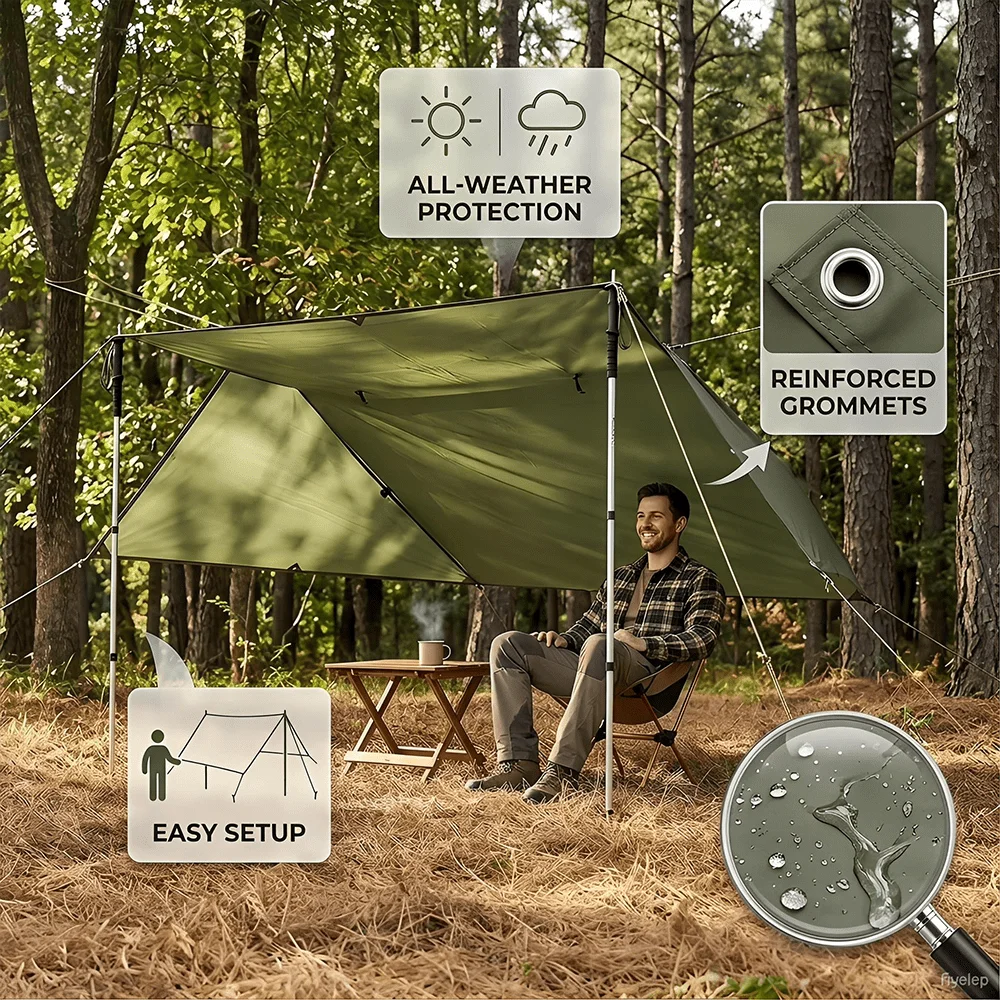 3-in-1 Multi-Use Sunshade Canopy & Picnic Mat