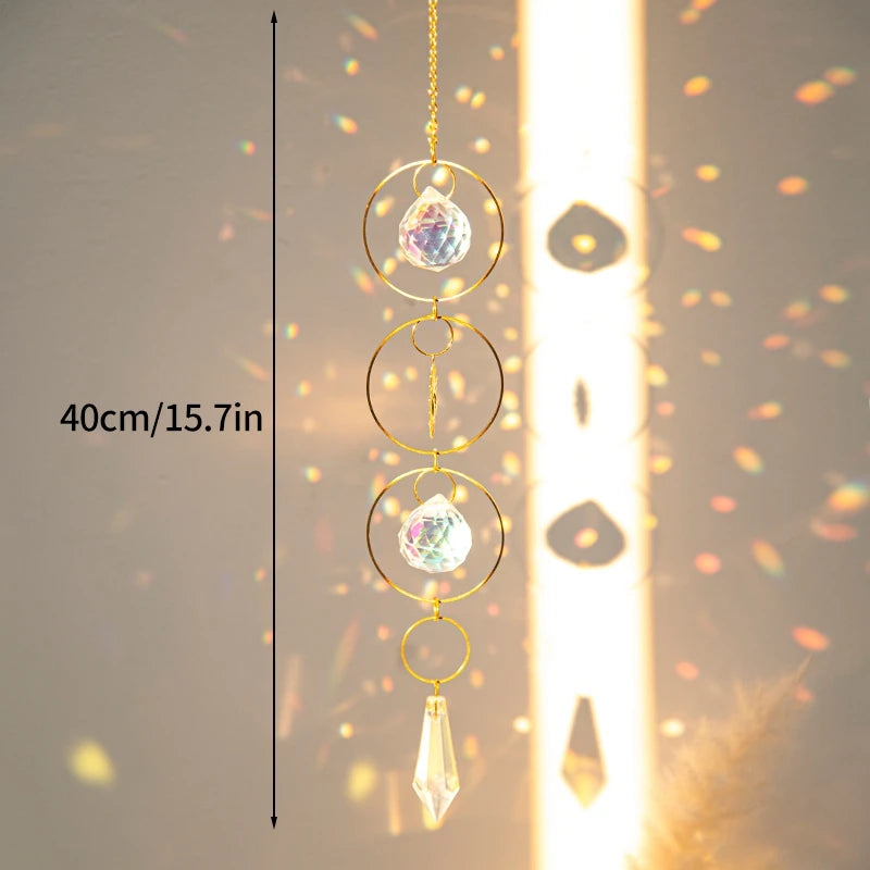 Crystal Suncatcher Wind Chime Hanging Pendant