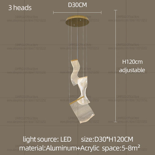 Modern LED Spiral Chandelier