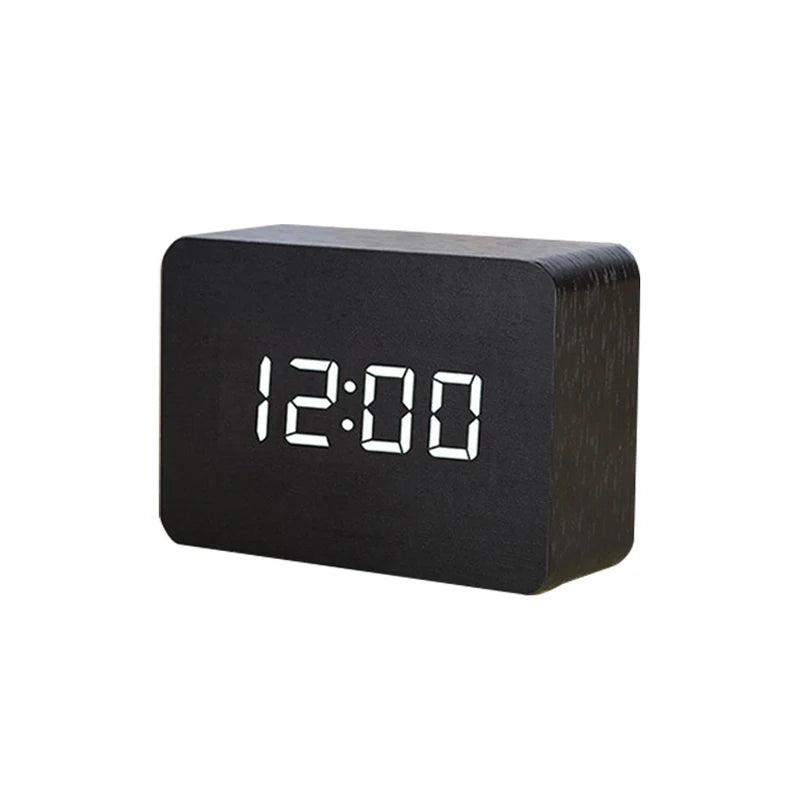 LED Wooden Digital Alarm Clock